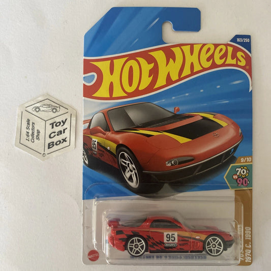 2025 HOT WHEELS #163 - ‘95 Mazda RX-7 Drift (Red #9 70s Vs 90s - Long Card) A80