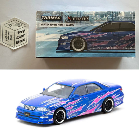 TARMAC - Vertex Toyota Mark II JZX100 (Blue & Pink - 1:64 - T64G-024-BL) Q05g