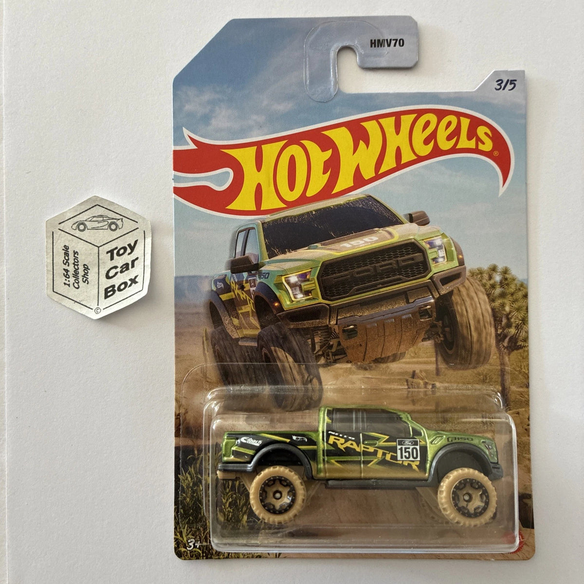 2023 HOT WHEELS Themed #3 - ‘17 Ford F-150 Raptor (Green - Long Card) D00g