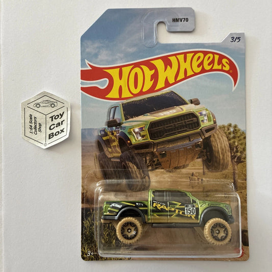 2023 HOT WHEELS Themed #3 - ‘17 Ford F-150 Raptor (Green - Long Card) D00g