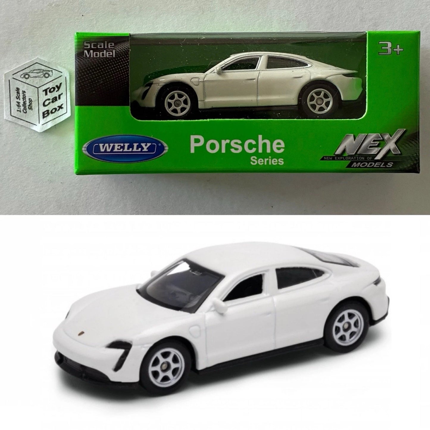 WELLY 1:60-64 - Porsche Taycan Turbo S (White #52401 - Boxed - See Notes) E01g