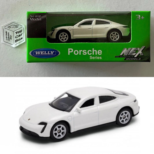 WELLY 1:60-64 - Porsche Taycan Turbo S (White #52401 - Boxed - See Notes) E01g