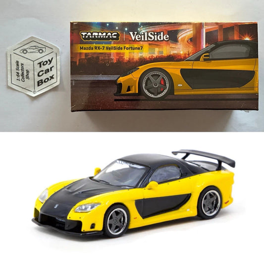 TARMAC - Mazda RX-7 VeilSide Fortune7 (Yellow - 1:64 Scale- T64G-075-YE) Q05g