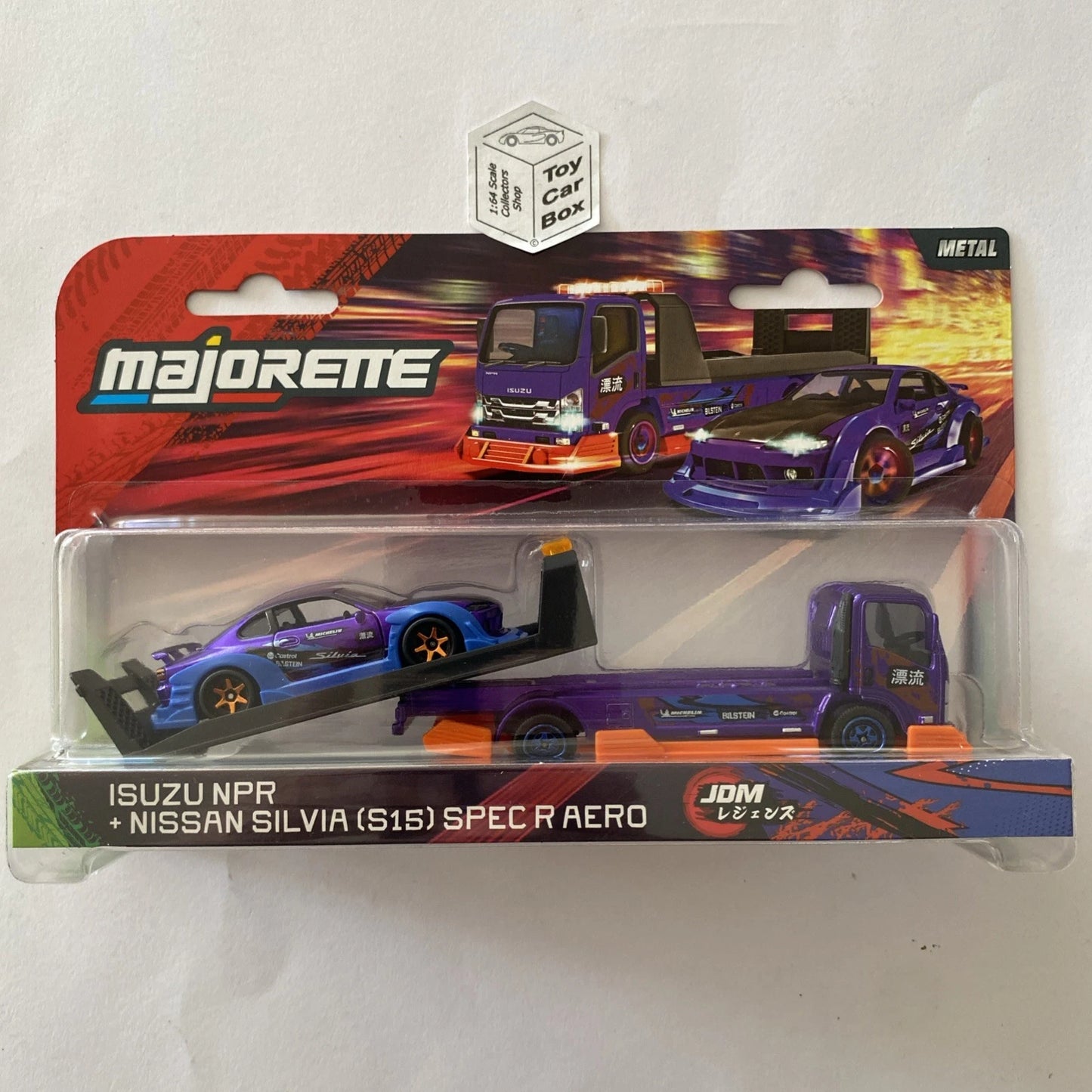 MAJORETTE JDM Transporter - Nissan Silvia S15 R Aero & Isuzu NPR (1/64*) P49