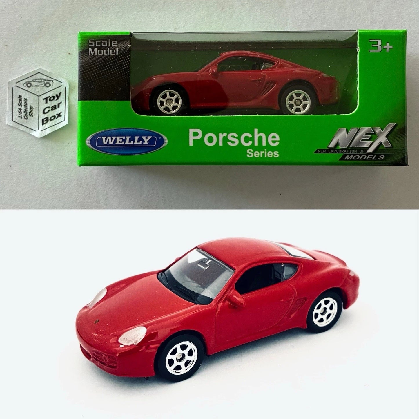 WELLY 1:60-64 - Porsche Cayman S (Red #52224 - Boxed - See Notes) E01g