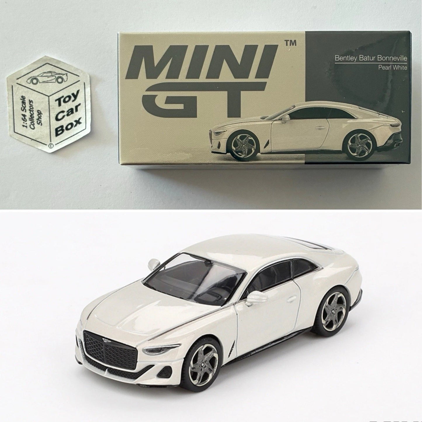 MINI GT #969 - Bentley Batur Bonneville (Pearl White - 1/64 - Boxed) N50g