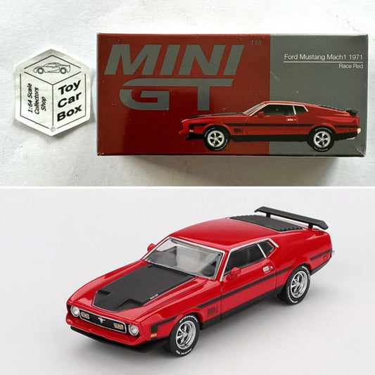 Mini GT #1122 - Ford Mustang Mach 1 - 1971 (Race Red - 1/64 - Boxed) N50g