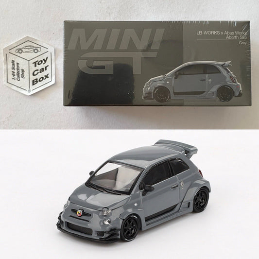 Mini GT #995 - Fiat Abarth 595 LB-Works X Abas Works (Grey- 1/64 Scale) N38g