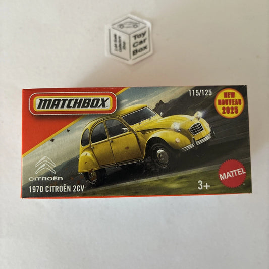 2025 MATCHBOX #115 - 1970 Citroen 2CV (Yellow - Power Grab) B80
