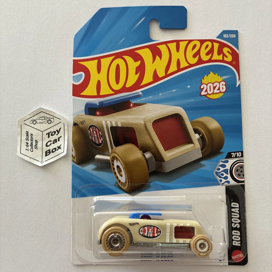 2026 HOT WHEELS #182 - Chop ‘N Bloc (Beige #7 Rod Squad - Long Card) B64