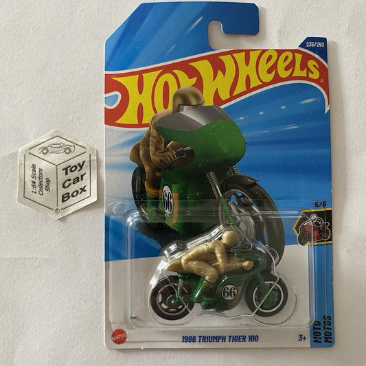 2025 HOT WHEELS #235 - 1966 Triumph Tiger 100 (Treasure Hunt - Long Card) A80