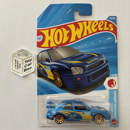 2026 HOT WHEELS #176 - Subaru Impreza WRX (Blue #7 J-Imports - Long Card) B64