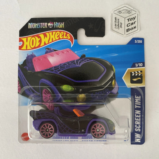 2025 HOT WHEELS #3 - Monster High Ghoul Mobile (#1 Screen Time - Short Card) B13