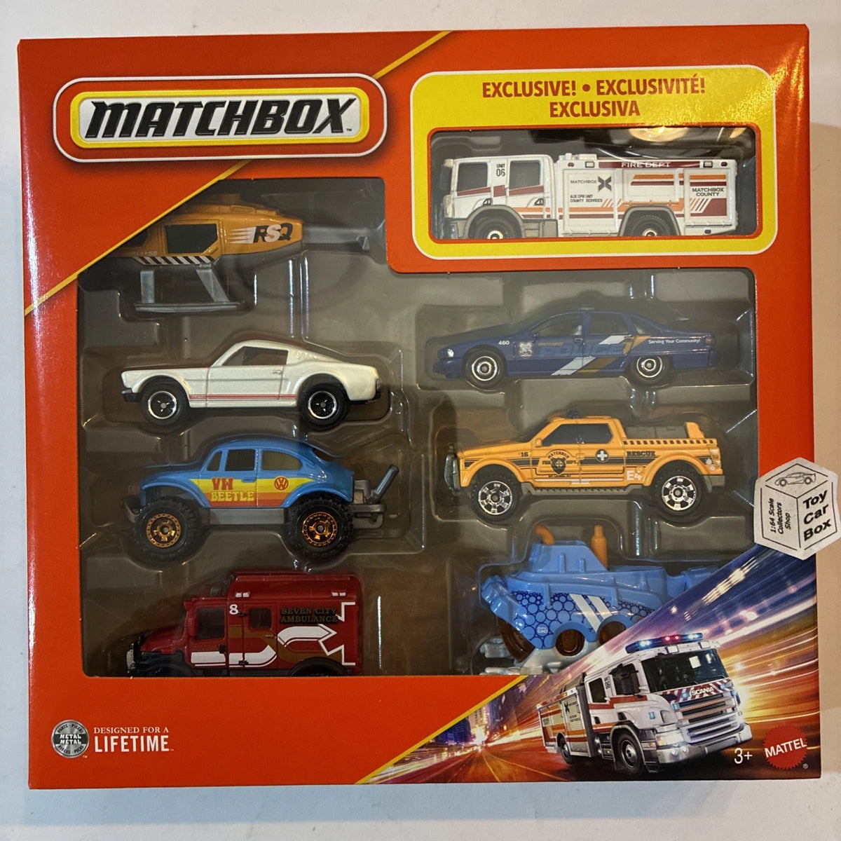 2026 MATCHBOX 8 Pack (Including Exclusive Scania P360 Fire Truck) Q03g