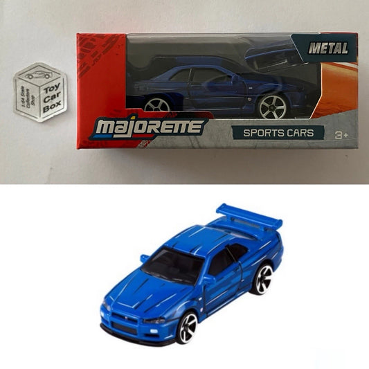 MAJORETTE - Nissan Skyline R34 GT-R (Blue - Sports Cars Box) 1/64 Scale* - E38