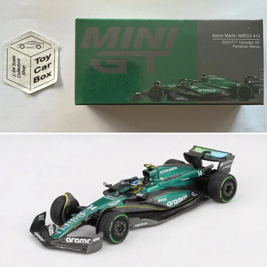 Mini GT #1113 - Aston Martin AMR24 #14 (F1 F. Alonso Canadian GP 2024) N50g