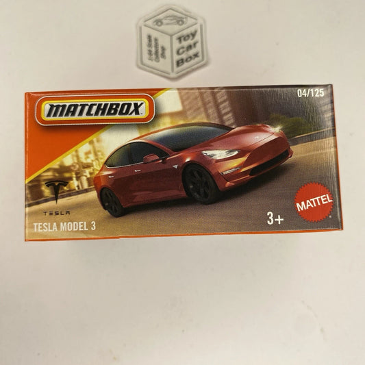 2025 MATCHBOX #4 - Tesla Model 3 (Red - Power Grab) C50