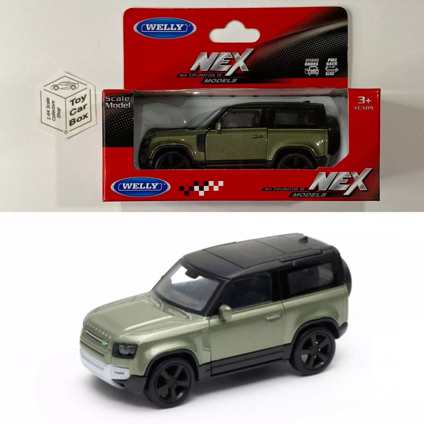 WELLY NEX 1/38 - 2020 Land Rover Defender 90 (Pangea Green #43801 - Boxed) D50