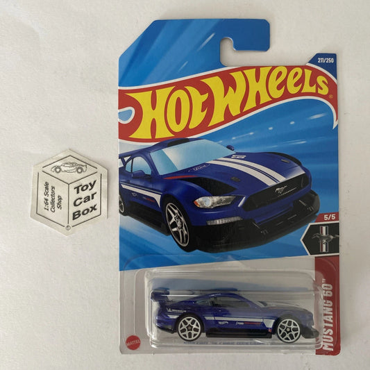 2025 HOT WHEELS #211 - Custom ‘18 Ford Mustang GT (Blue - Long Card) A44