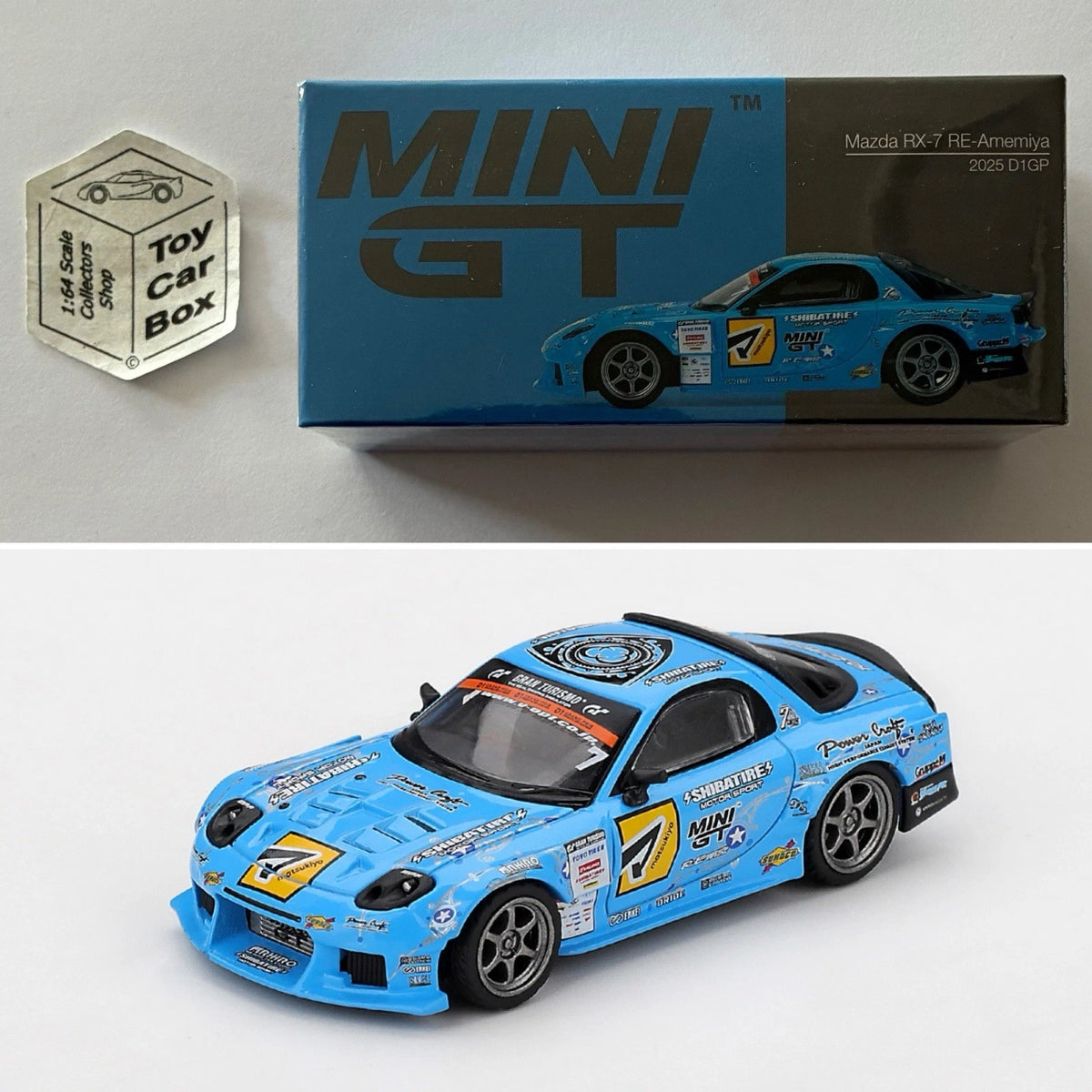 MINI GT #1195 - Mazda RX-7 RE-Amemiya (2025 D1GP / Blue - 1:64 Scale) N50g
