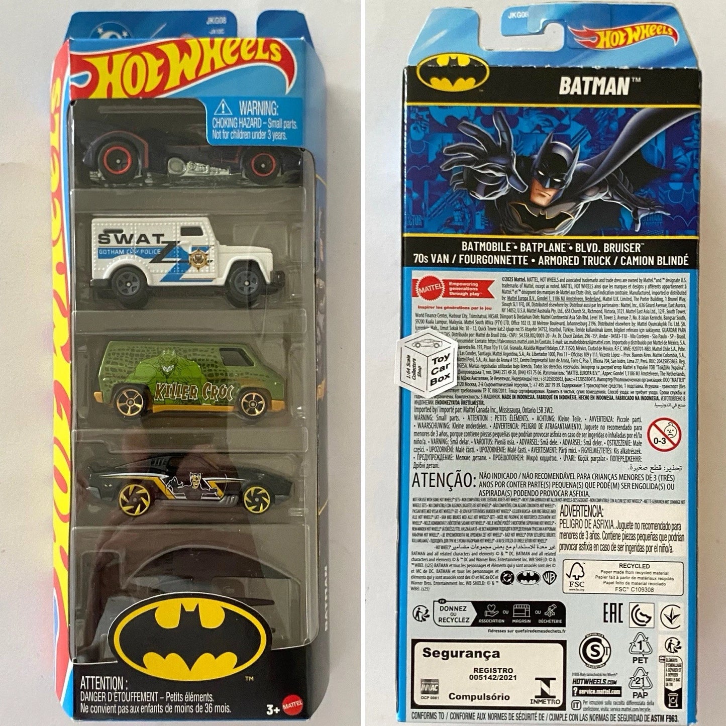 2025 HOT WHEELS 5 Pack - Batman (Inc. Batmobile, Batplane, Van, Truck & Car) F30