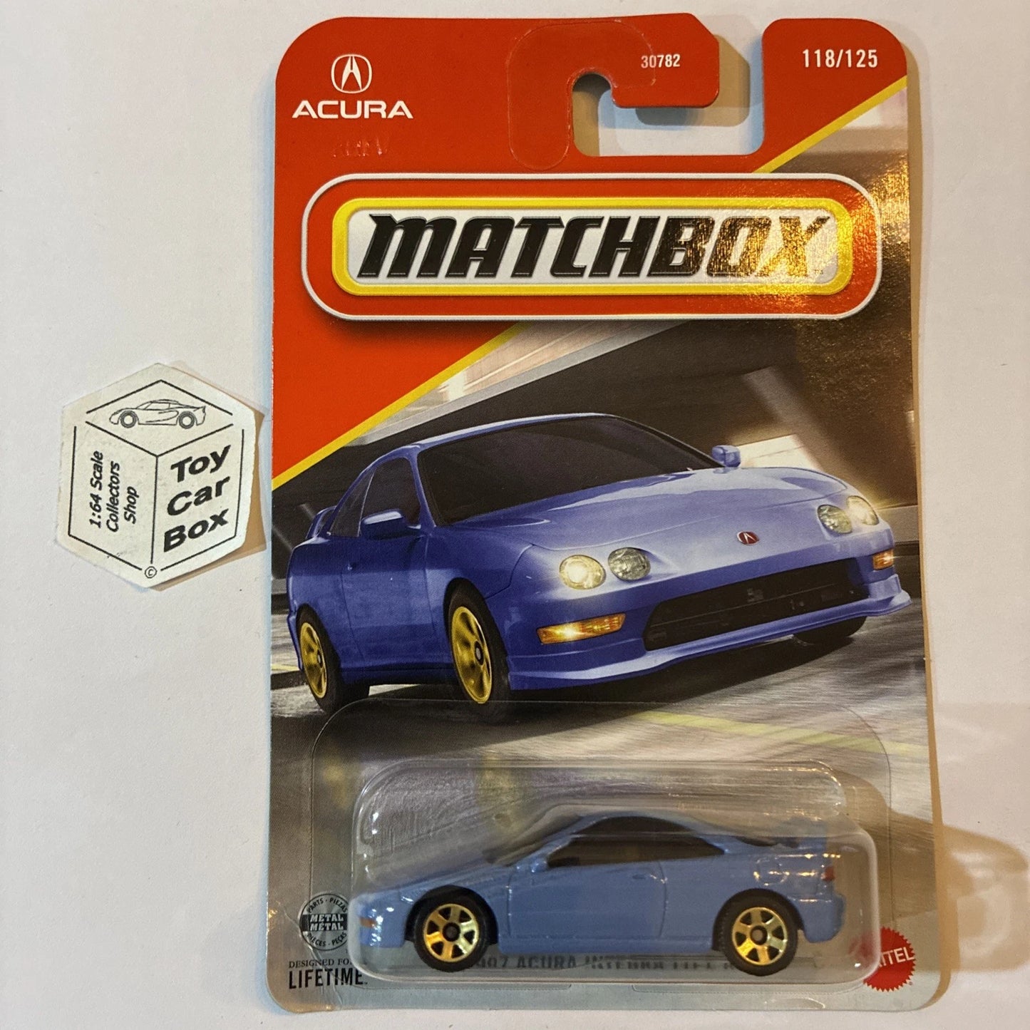 2026 MATCHBOX #118 - 1997 Acura / Honda Integra Type R (Blue - Long Card) B00