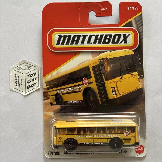 2026 MATCHBOX #94 - MBX EV School Bus (Yellow ‘Metro School’ - Long Card) C00