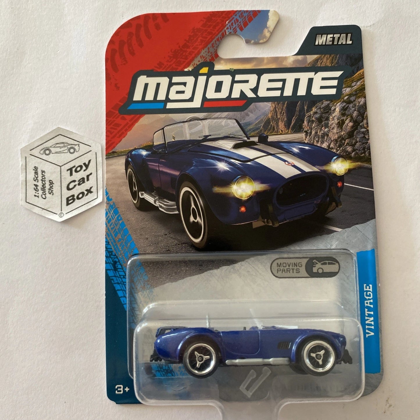 MAJORETTE Shelby Cobra (Blue - 1:64* Vintage Cars - Opening Trunk) E38