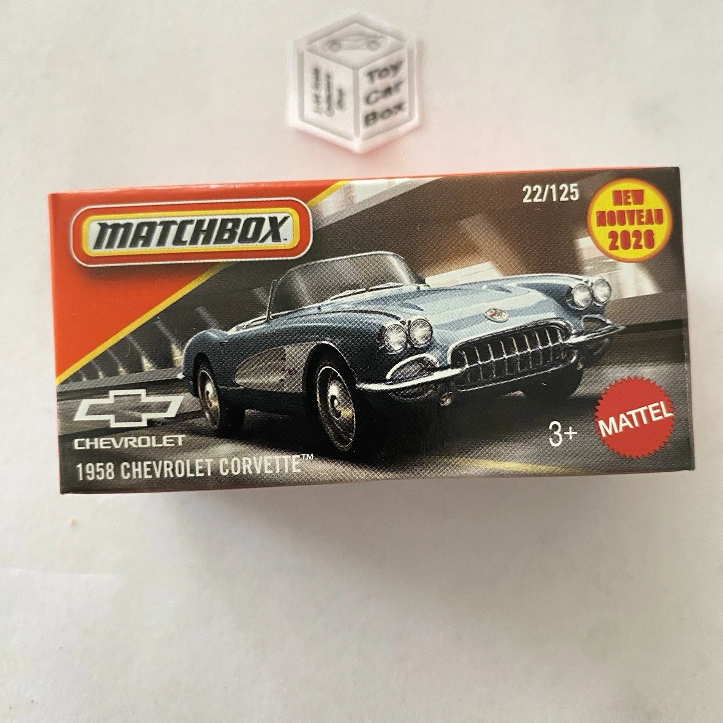 2026 MATCHBOX #22 - 1958 Chevy Corvette (Blue - New For 2026 - Power Grab) C00