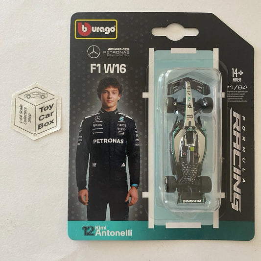 BBURAGO 1/64 Formula 1 - Mercedes-AMG W16 (#12 Kimi Antonelli - 2025 F1) L05