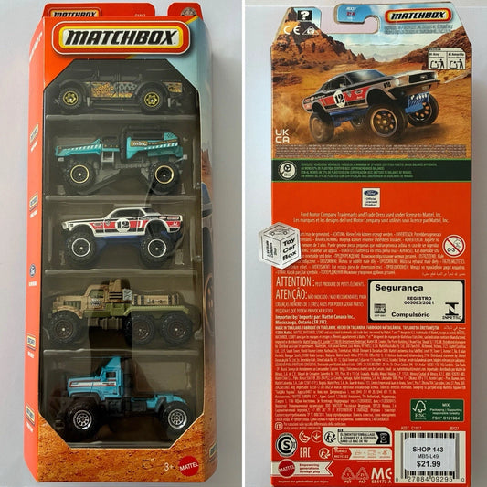 2026 MATCHBOX Off Road II 5 Pack (Inc. 1968 Ford Mustang & 4 MBX Vehicles) J20