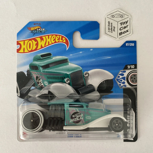 2025 HOT WHEELS #97 - Mid Mill (Turquoise #7 Rod Squad - Short Card - Cracked blister) A48