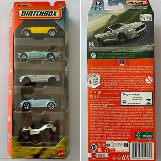 2026 MATCHBOX Convertible Dreams 5 Pack (Inc. Mini, Mustang & ‘19 Beetle) J20
