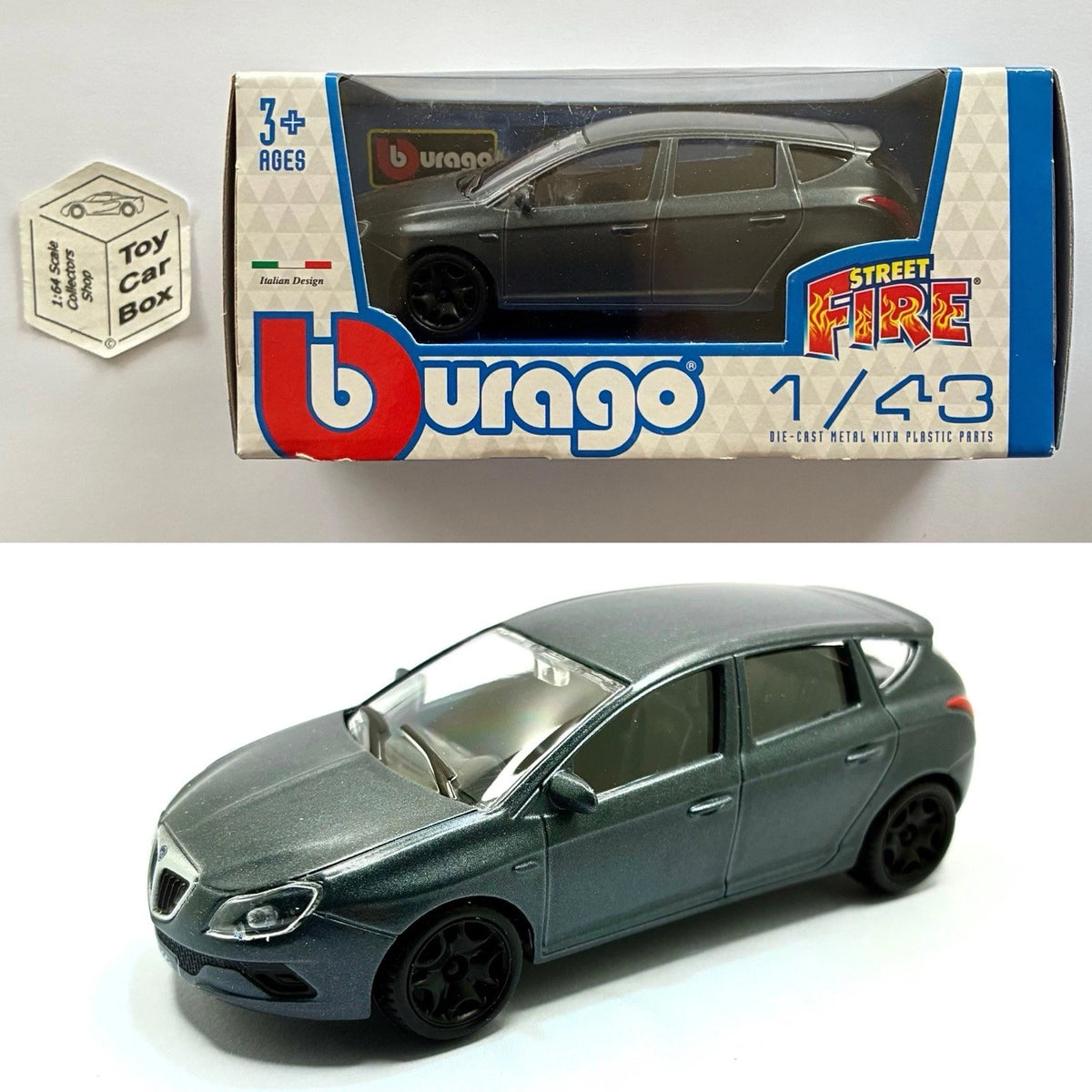 BBURAGO 1/43 - Lancia Nuova Delta HPE (Grey - Street Fire - Boxed) E28g