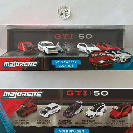 MAJORETTE VW Golf GTI 50 Gift Set (5 Premium Cars - 2x Mk 1, Mk7 & 2x Mk8) BG73