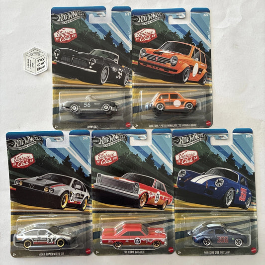 2026 HOT WHEELS Vintage 5 Car Set (BMW, Porsche, Ford & Honda - HRT81-956J) S25