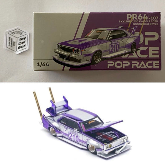 POP RACE - Nissan Skyline C210 Kaido Racer (1:64 Bosozoku Style #PR64-107) Q84g
