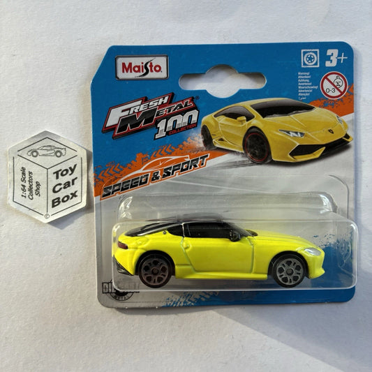 MAISTO Fresh Metal - 2023 Nissan Z Coupe (Yellow - 1/64 Scale* - Blister) C94g