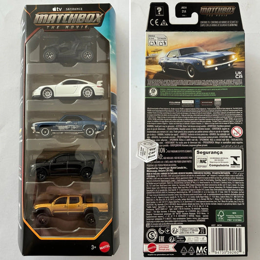 2026 MATCHBOX Movie Villain Pursuit 5 Pack (Inc. Porsche, Tacoma & Durango) L47