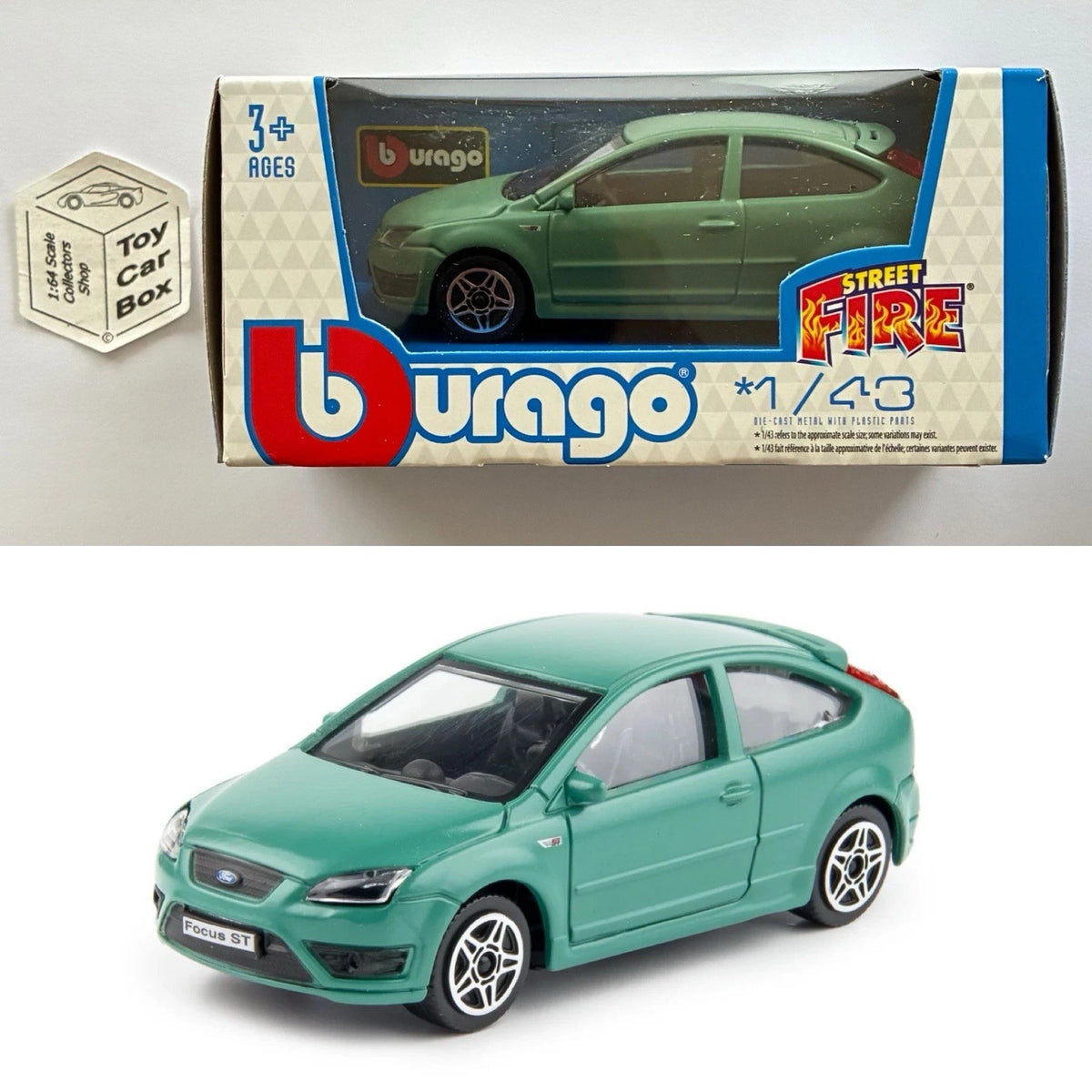 BBURAGO 1/43 - Ford Focus ST (Green - Street Fire - Boxed) E28g