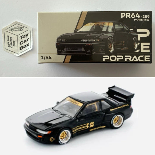 POP RACE - Nissan Silvia Pandem S13 (1:64 Black #PR64-289 - Boxed) Q85g