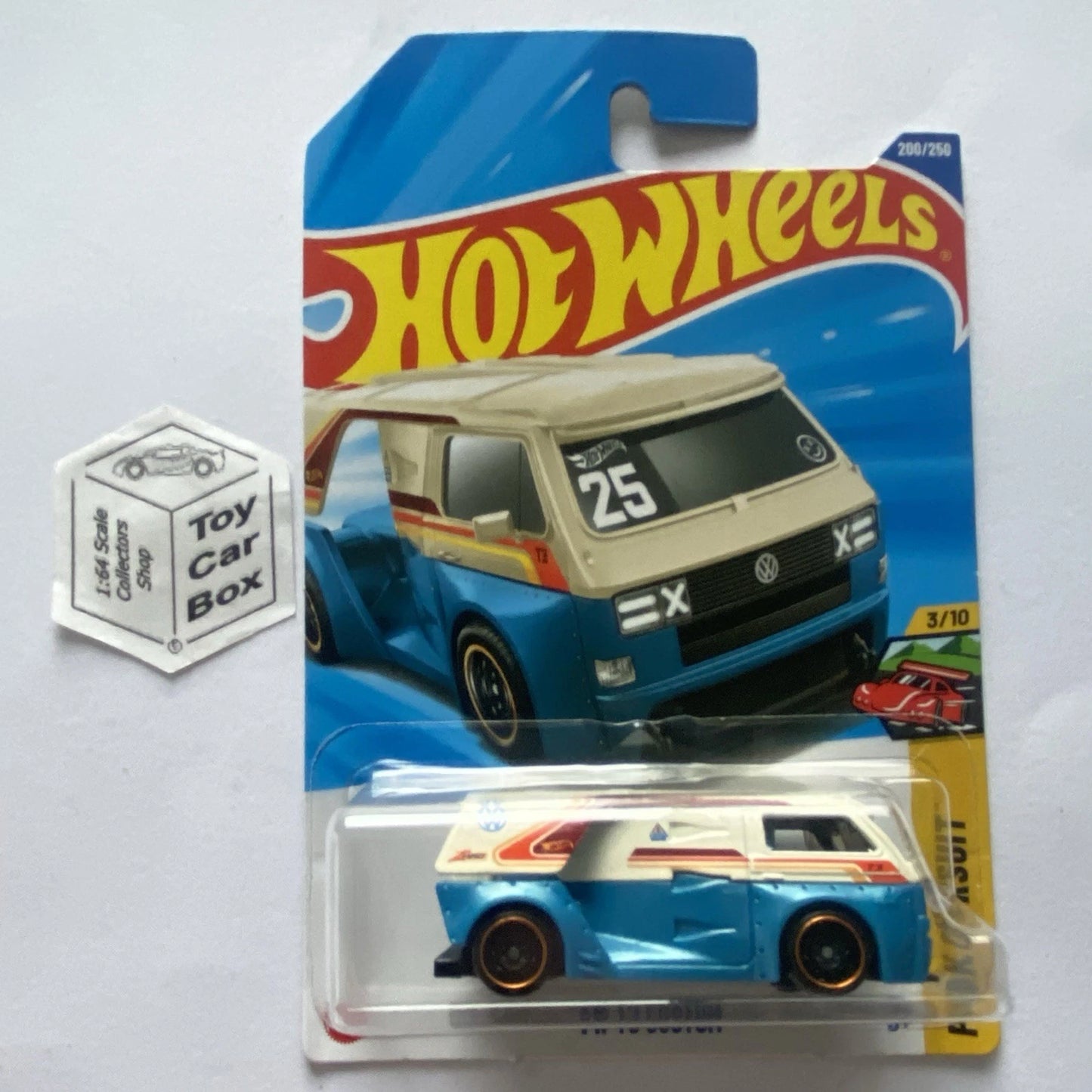2025 HOT WHEELS #200 - VW T3 Custom (Beige/Blue #3 Peak Pursuit - Long Card) A44