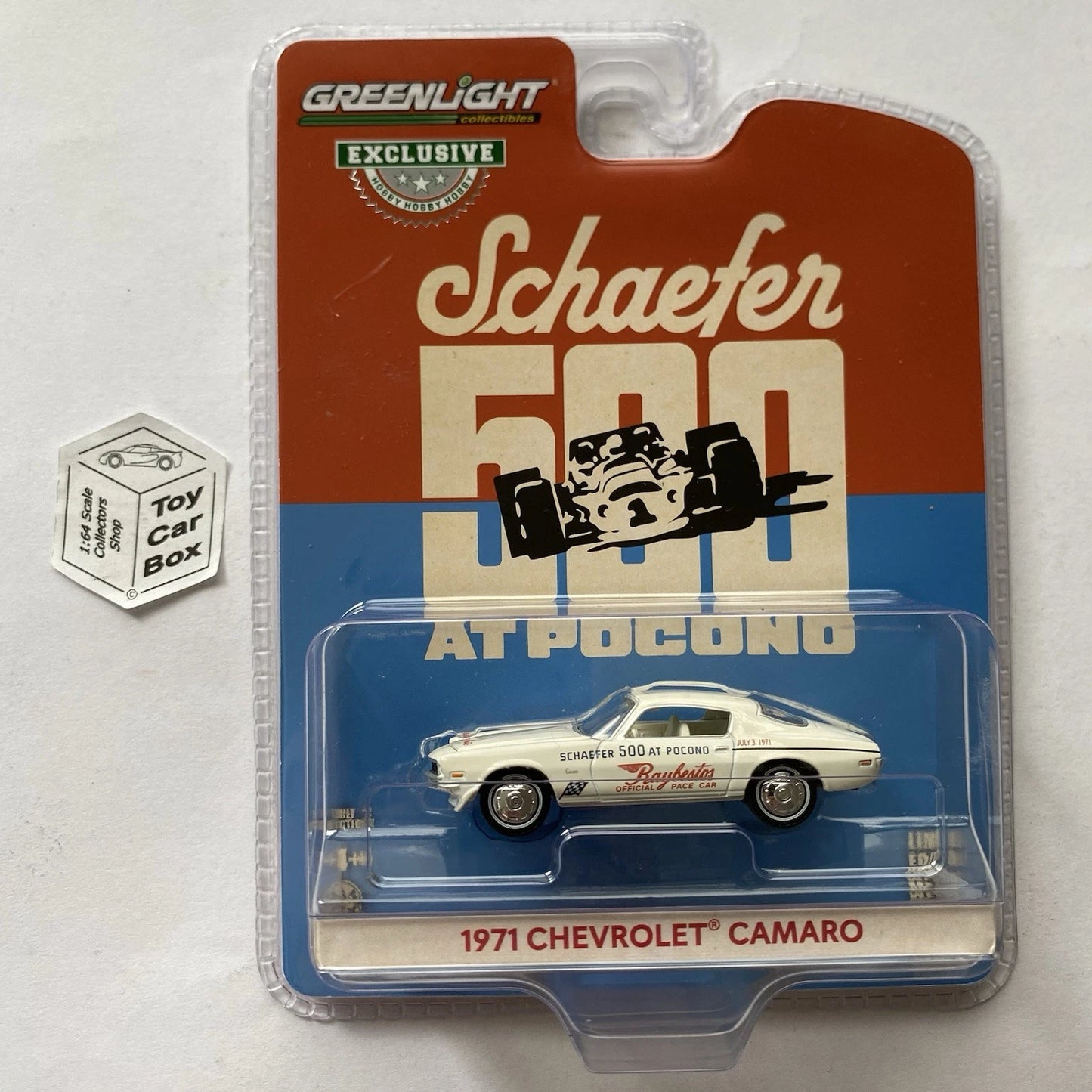 GREENLIGHT - 1971 Chevy Camaro (Schaefer 500 At Pocono - Hobby Exclusive) J45g