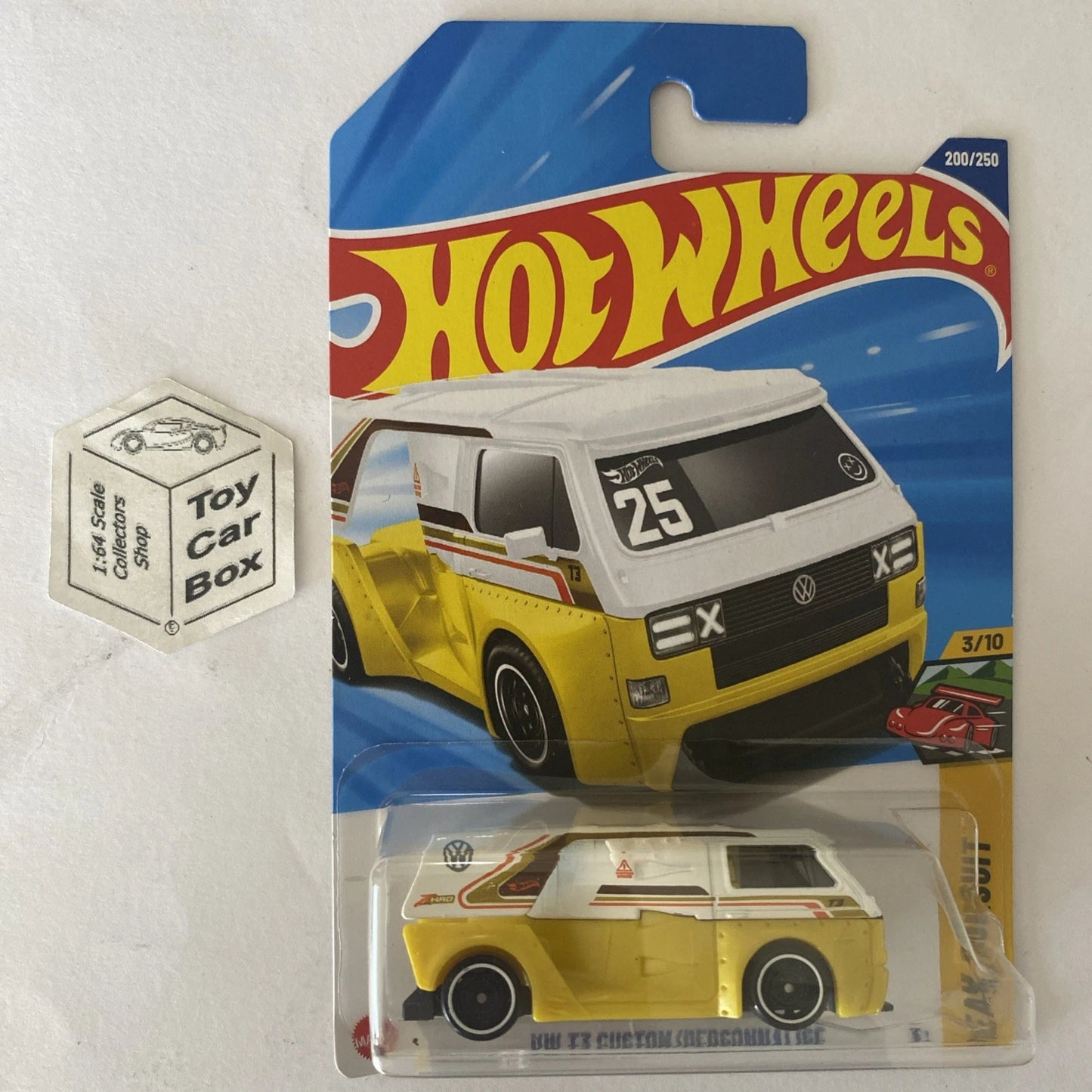 2025 HOT WHEELS #200 - VW T3 Custom (Yellow #3 Peak Pursuit - Long Card) A80