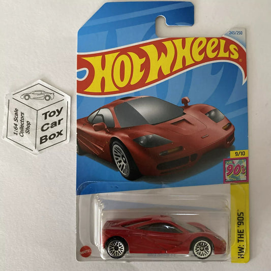 2024 HOT WHEELS #243 - McLaren F1 (Red #9 HW: The 90s - Long Card) A80