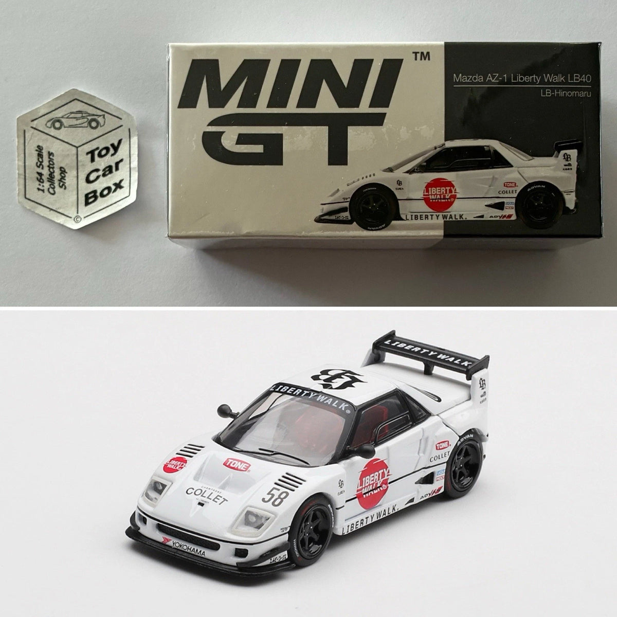 MINI GT #1227 - Mazda AZ-1 Liberty Walk LB40 (LB-Hinomaru - 1/64 -Boxed) N50g