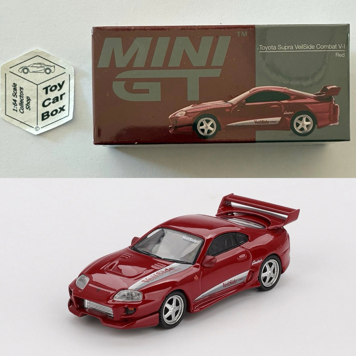 MINI GT #1094 - Toyota Supra Veilside Combat V-I (Red - 1/64 Scale - Boxed) L84g