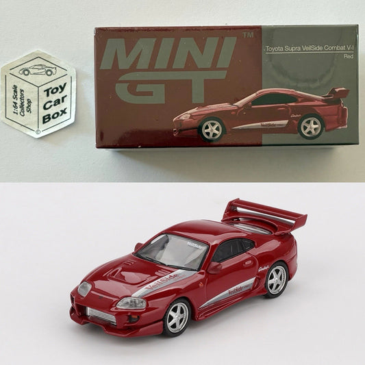 MINI GT #1094 - Toyota Supra Veilside Combat V-I (Red - 1/64 Scale - Boxed) L84g