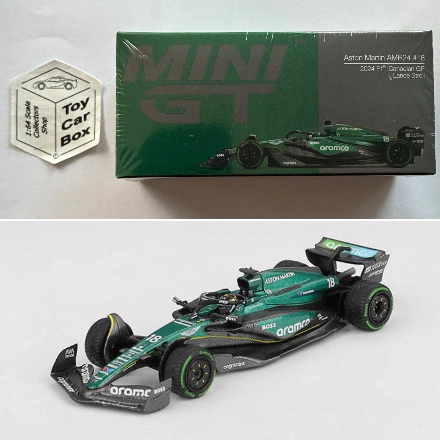 Mini GT #1114 - Aston Martin AMR24 #18 (F1 Lance Stroll Canadian GP 2024) N50g