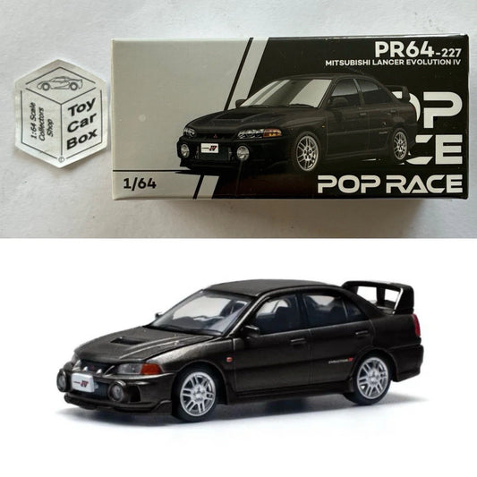POP RACE - Mitsubishi Lancer Evolution IV (1:64 Scale - Black #PR64-227) Q84g
